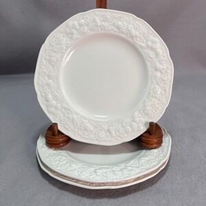 Crown Ducal Florentine White Bread & Butter Dessert 6.125" Plates 50s Vintage 3